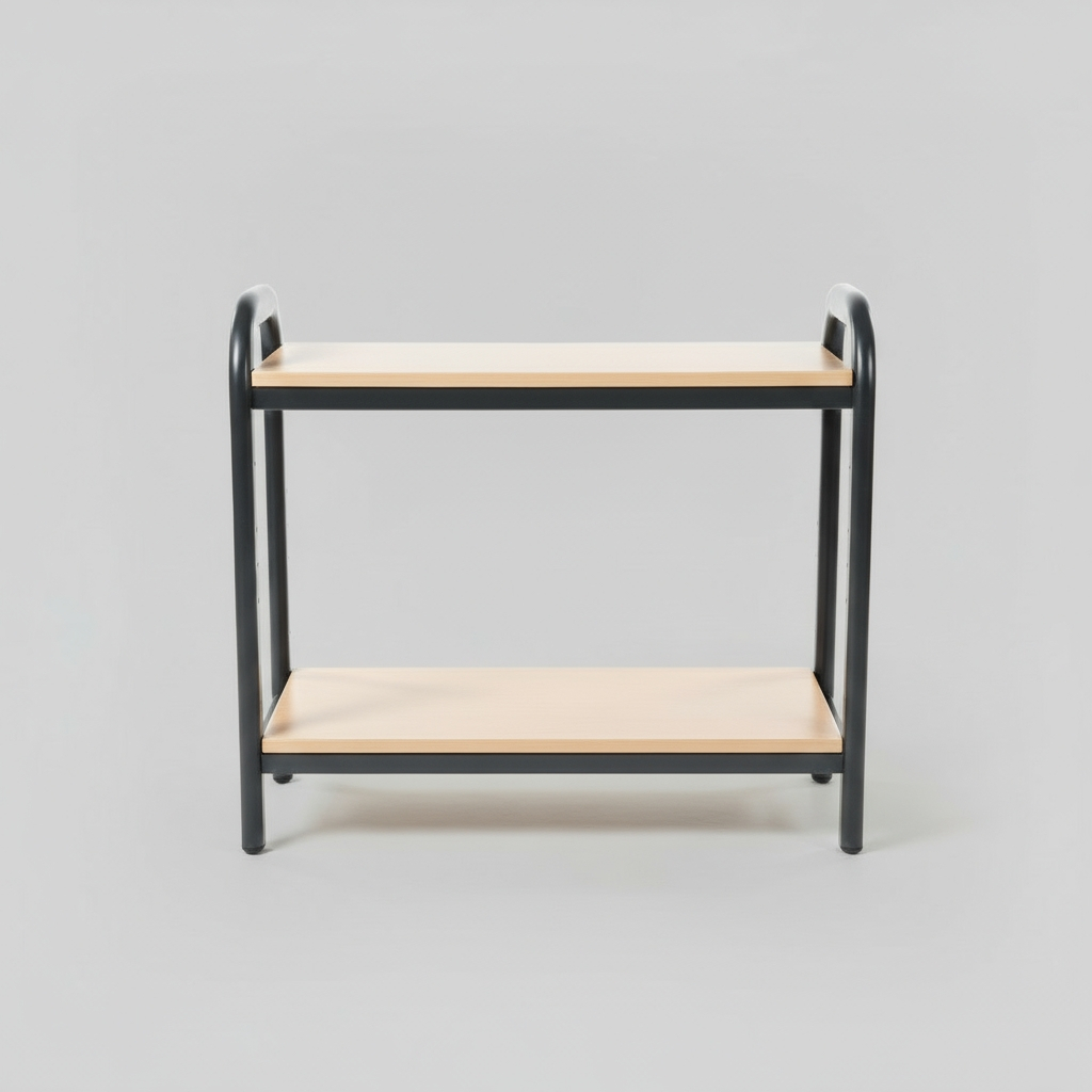 Bundeswehr Beistelltisch/Regal Gebraucht - 2 Ebenen Buche-Dekor | Nachttisch & Aufbewahrung