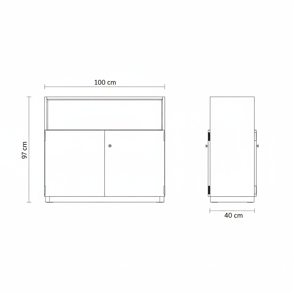 Bundeswehr Kommode Gebraucht - Buche-Dekor Abschließbar | 100×40×97 cm Bild 3